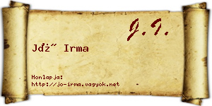 Jó Irma névjegykártya